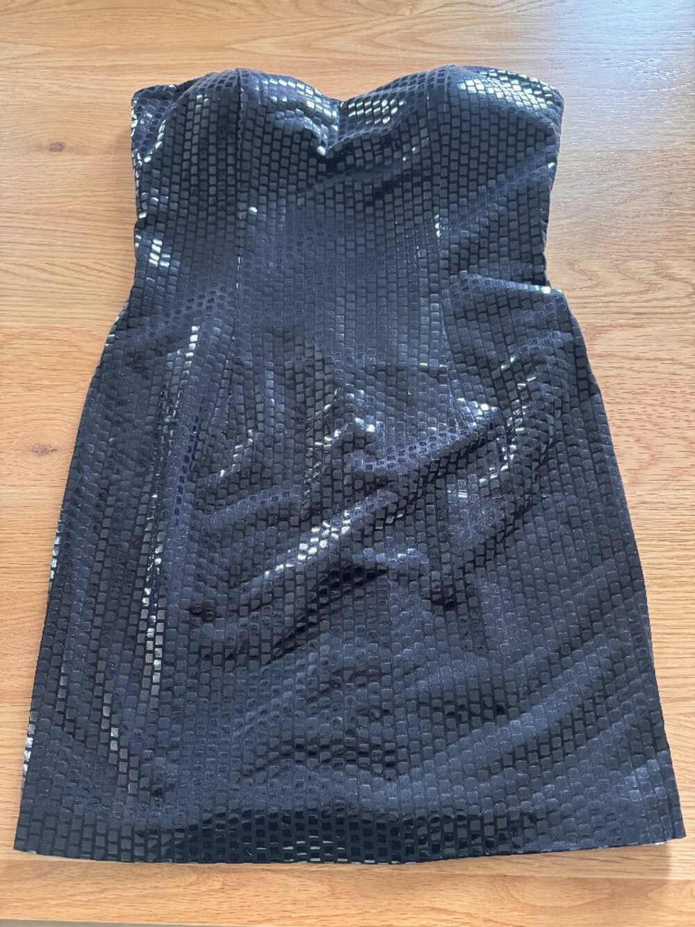 BEBE Evening Cocktail Little Black Dress Shimmer Sz Small